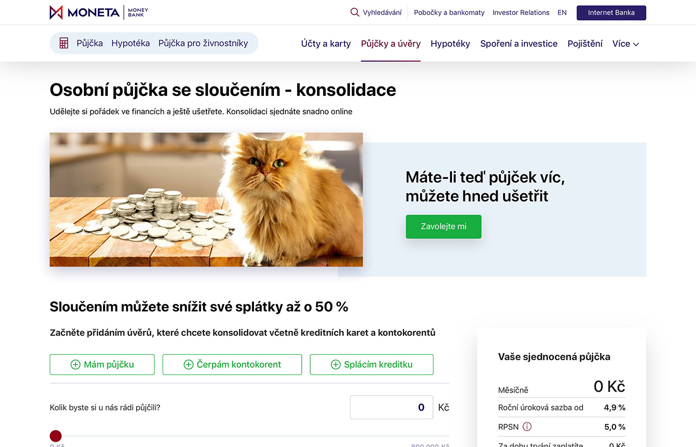 Webové stránky https://www.moneta.cz/pujcky-a-uvery/slouceni-pujcek