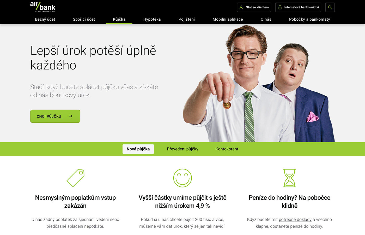 Webové stránky https://www.airbank.cz/produkty/pujcka/